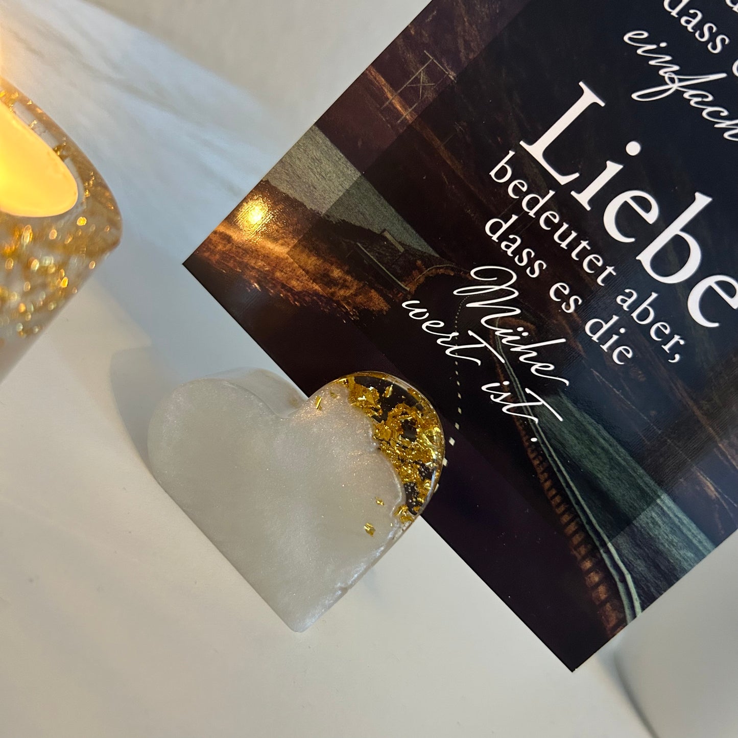 Gedenkset – Teelicht & Fotohalter aus Epoxidharz