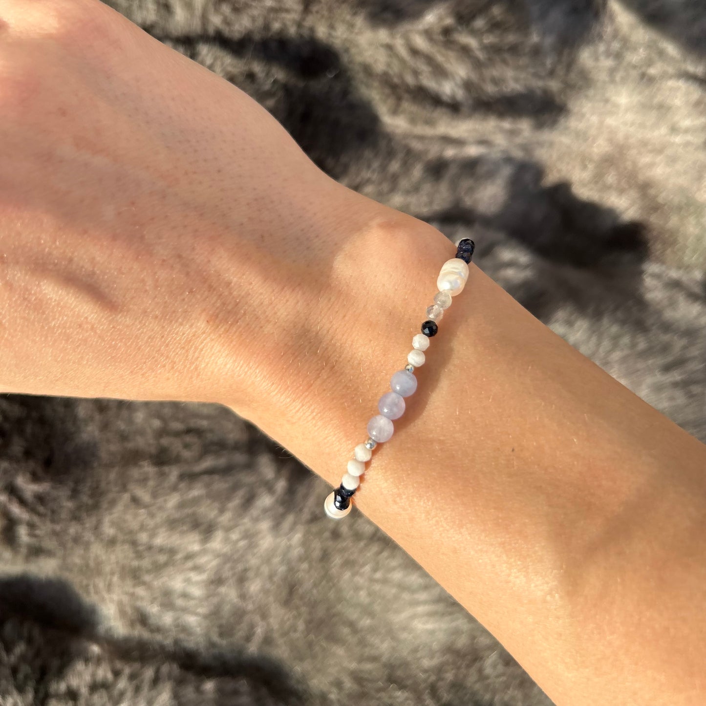 Armband aus Edelsteinen Aquamarin