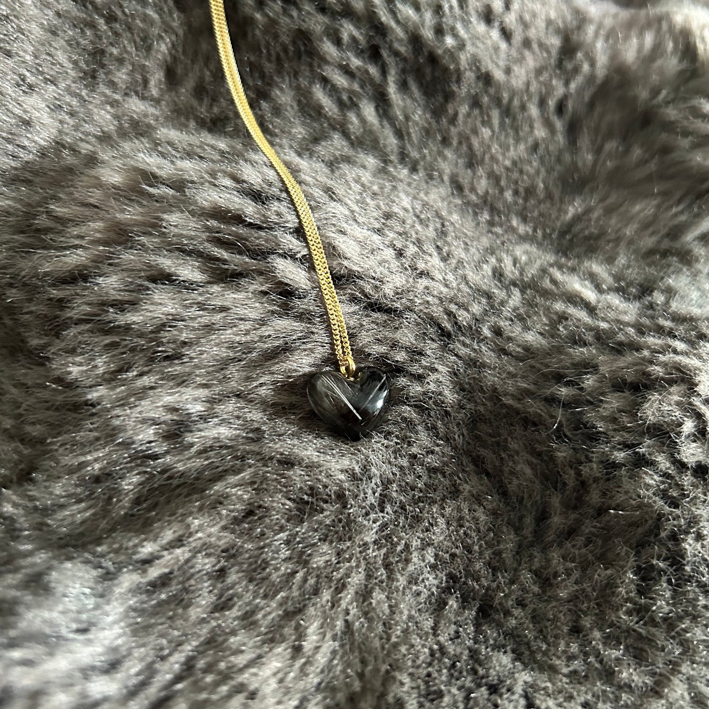 Erinnerungskette mit personalisiertem Fellanhänger, Herz