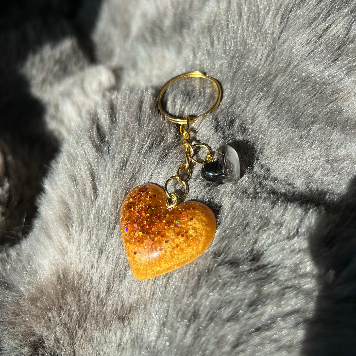 Personalisierter Schlüsselanhänger Herz mit Tierhaar, Asche