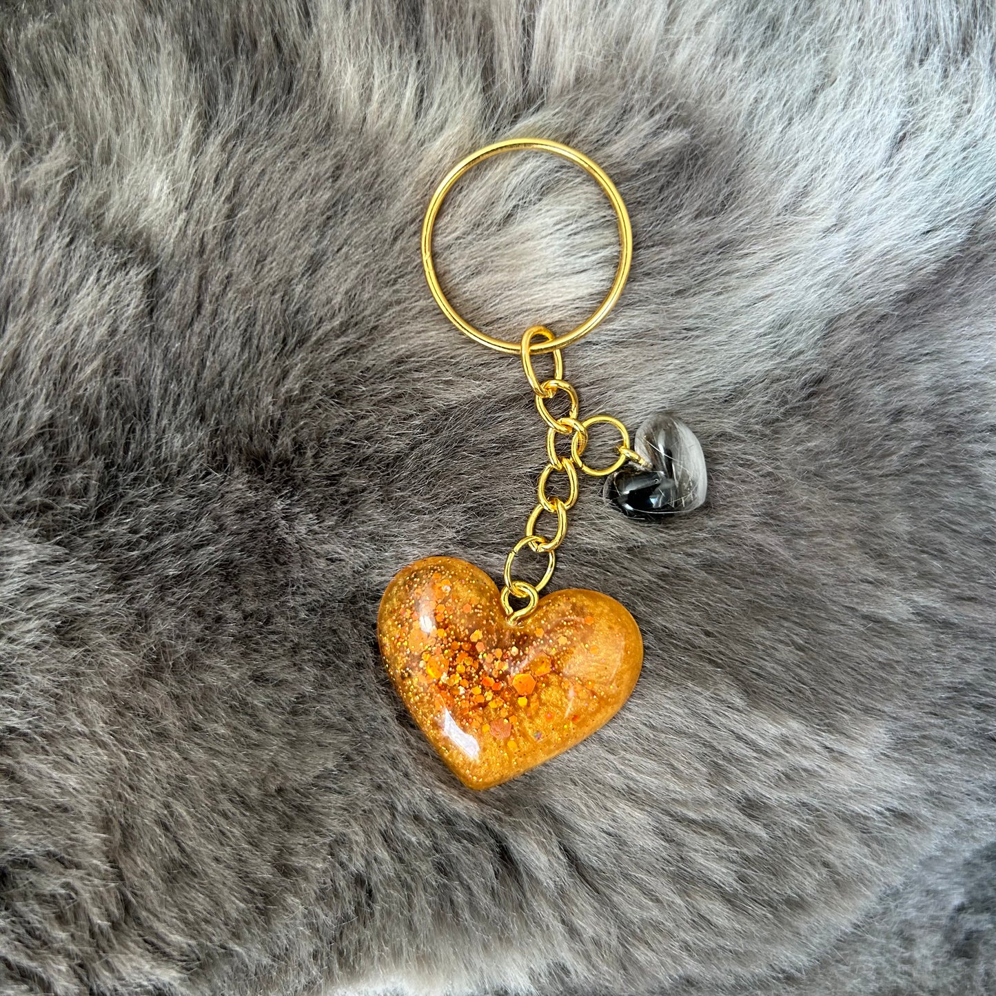 Personalisierter Schlüsselanhänger Herz mit Tierhaar, Asche